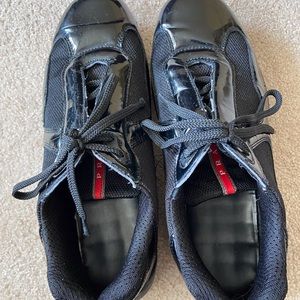 Prada sneakers black patent leather